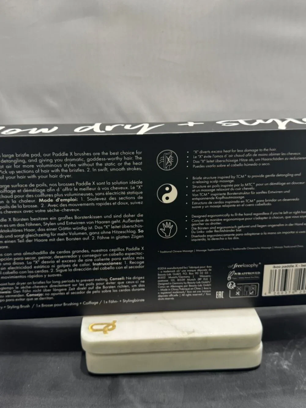 BLACK  IKOO PADDLE X BLOW DRY HAIRBRUSH